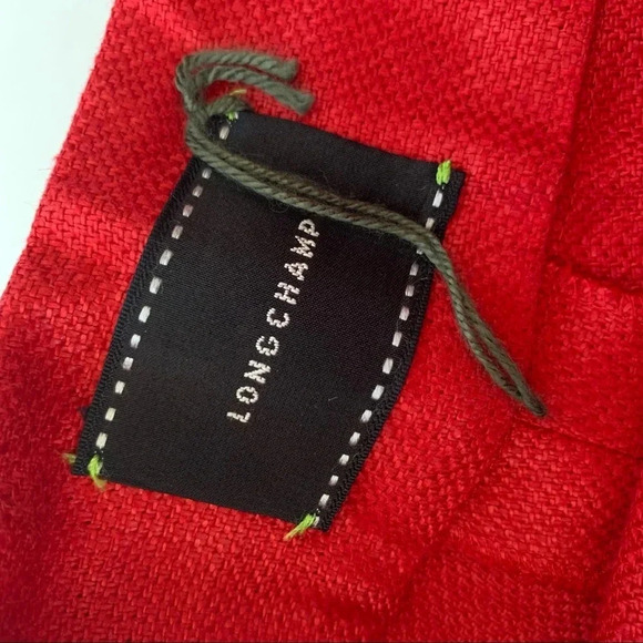 LONGCHAMP Linen High Rise Cropped Pants Red Size 36 NWT - Picture 7 of 14